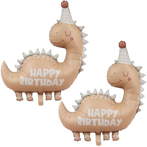 Image of Dinosaur Animal Balloons Nude Dino Birthday Foil Balloons for Dinosaur themed Baby Shower,Girl Boys,Kids Birthday Party Decorations Supplies 2 Pcs 35 Inch