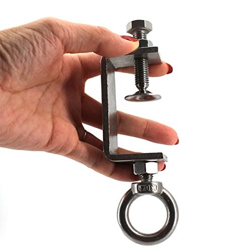 2Inch C Clamp Hook Stainless Steel;Pipe Clamp Hooks For Hanging;Metal Clamp;Beam Clamp Hanger; Aluminum Beam Lifting Ring;Alumawood Beam Lifting Ring.lockable Width Is 1.33"~2"(3Pack) #TOP6
