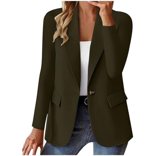 Blazers for Women Business Casual Long Sleeve Womens Blazer Slim Fit Work Office Outfits Jackets with Padded Shoulder - Main Image