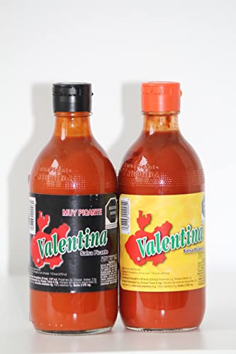 SABORMEX Pack Valentina Salsa Picante y Extra Picante en Caja de Cartón - 2 x 370 ml