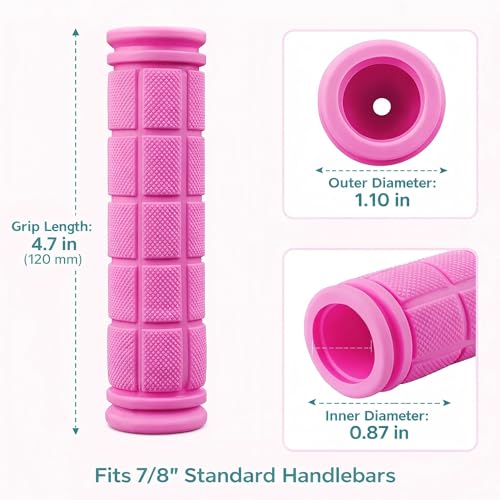 Image of CHUNZEXI 4 PCS Bike Handlebar Grips, Rubber Bicycle Bar Grips Replacement, Non-Slip Handle Grips for Kids Bikes, Scooters, BMX, Mountain & Cruiser Bikes