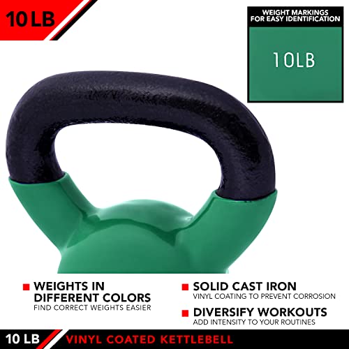JFIT Kettlebell Weights Vinyl Coated Iron, 10 LB - Image 5