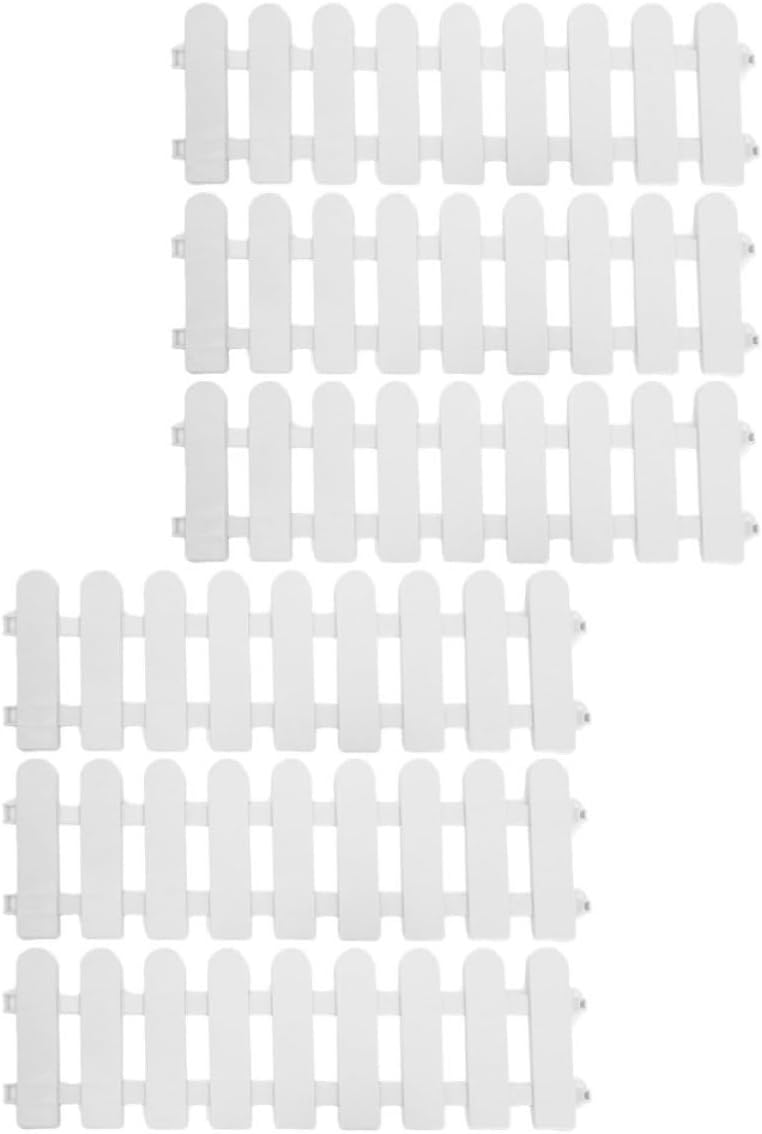 6 Pcs White Plastic Garden Fence for Small Pets and Pet Puppy Outdoor Enclosure, Easy Installation Multifunctional Design, Decorative Garden Fence Border for Yard and Lawn