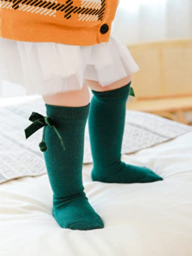 Baby Girl Knee-High Socks Cotton Bow Knit Stockings Long Dress Socks Fall Autumn2