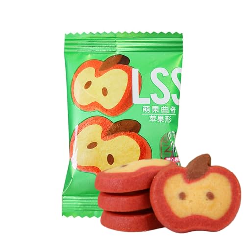 JGFWAT Weihnachtskekse Apfel-Cookies in niedlicher Q-Form, einzeln verpackt, 20 Stücke (150g) – Ideal für Geschenke, Adventskalender & Kinder