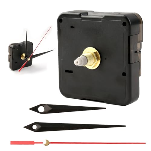 Mecanismo Reloj de Pared, Maquinaria de Reloj a Pilas, Incluye Eje de 16 mm y Manecillas para Horas, Minutos y Segundos, Ideal para DIY y Reparaciones, Compatibilidad con Estilos Decorativos Diver