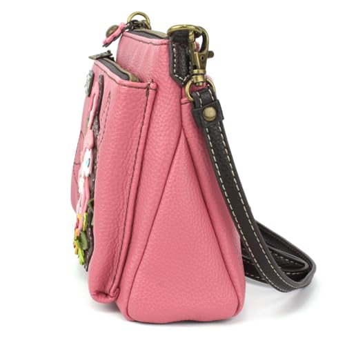 Chala RFID Protected Vegan Leather Deluxe Crossbody Bag Multi-Color (Pink_ flamingo)3