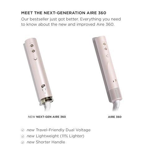 Image of Aire 360 Ceramic Dual Voltage Air Styler Blowout Kit with Curling Attachments, Oval Brush & Drying Concentrator | Fast, Healthy Blowouts and Long-Lasting Curls | for All Hair Types