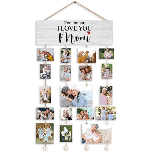 YZSLA Mother s Day Gifts for Mom,Mother s day Gifts for Women,Remember I love you Mom Picture Frames Collage Photo Hanging Display Picture Board for Birthday from Daughter Son Home Living Room Bedroom