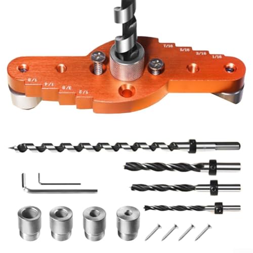 Guía De Taladro, Kit De Plantilla De Clavija De Agujero De Centrado Para Carpintería, Localizador De Centro De Carpintería, Escala De Herramienta De Marcado Dos En Uno