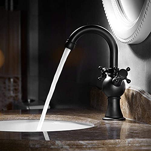 Robinets de lavabo en laiton avec double poignée eau chaude froide - 5