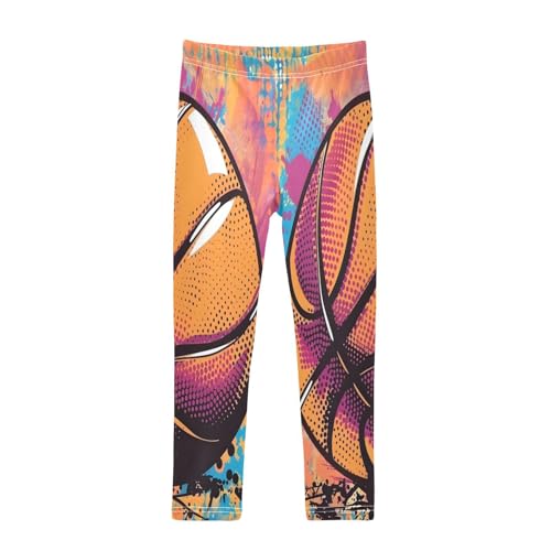 Toddler Girls Leggings Printed Yoga Pants Leggings Basketball Pop Art Design for Kids