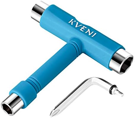 Skate Tool All-in-One, Multi-Function Portable Skateboard T Tools Accessory - with T-Type Allen Key and L-Type Phillips Head Wrench Screwdriver