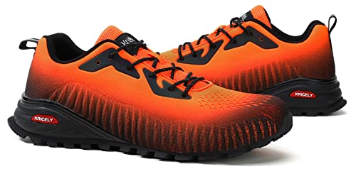 Kricely BHTRUSM903 Men'S Trail Running Shoes Fashion Hiking Sneakers Tennis Cross Training Shoe Outdoor Snearker Casual Workout Footwear(Orange 11) thumb #6