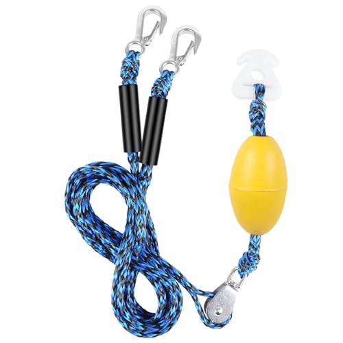Heavy Duty Boat Tow Harness for Tubing, Water Sports Tow Rope for Boat Towables & Tubes, Self Centering Tow Harness Line with Quick Connector &Stainless Steel Hooks