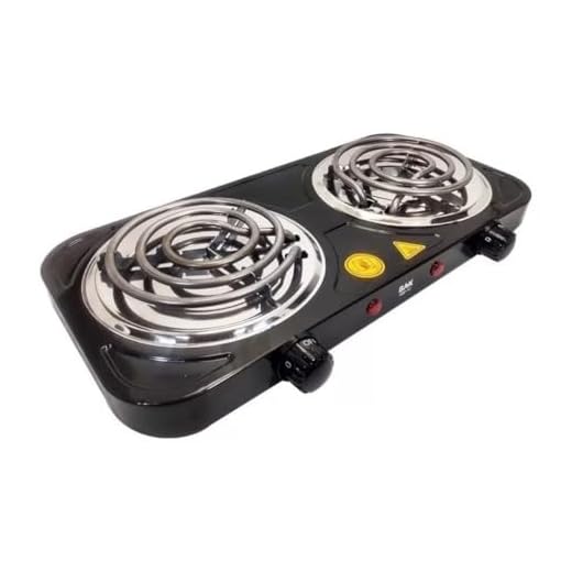 Fogareiro Eletrico 220v Cooktop Camping 2 Bocas 2000w BAK BK-FCE708-220 Preto