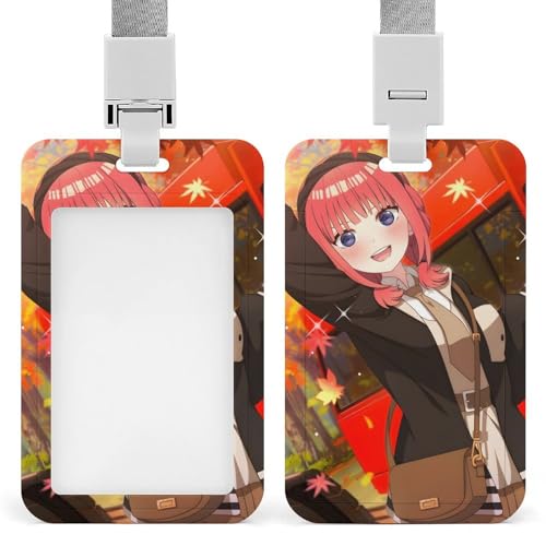五等分の花嫁 中野二乃 IDカードホルダー 縦型 社員証 カードケース ネームホルダー 名札ホルダーカードケース 防水 吊り下げ パスケース カード入れ 名札ケース 通勤 通学 男女兼用 名刺入れ クリップスト リール付き かわいい 人気 社員証ケース カ
