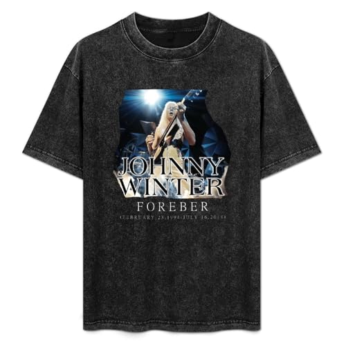 Photo de Johnny Winter Live Johnny Winter and Album Tour Men Black Cotton T-Shirt Print Unisex Tee L