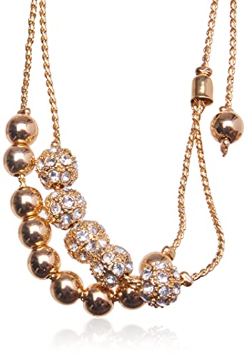 Guess Gold-Tone Two Row Beaded Slider Bracelet #TOP1