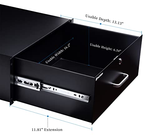Rackpath 4U Rack Mount Drawer For 19 Inch Av/Network/Dj Equipment Racks Or Cabinets With Lock And Key #TOP2