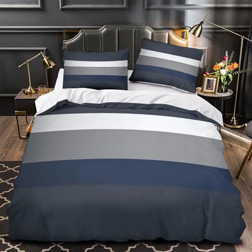 Housse de couette 3D à rayures pour chambre d'enfant design géométrique - 2