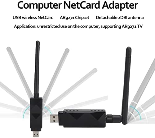 Wireless USB WiFi Adapter AR9271 with Detachable 2DBI Antenna for TV Computer Kali Ubuntu Linux