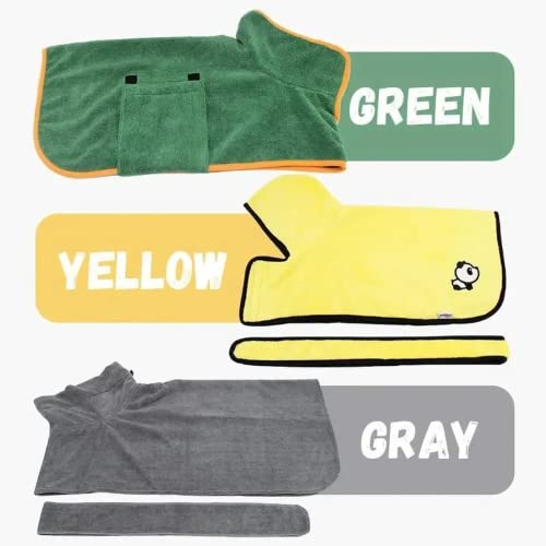 Peignoir pour chien serviette microfibre absorbante jaune M - 8
