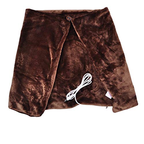ErYao USB Heated Warm Shawl Soft Plush Heated Throw Blanket Heated Cape Heating Lap Blanket, Heating Pad for Shoulder Back Neck Pain Relieve, 5V 4W (Coffee)