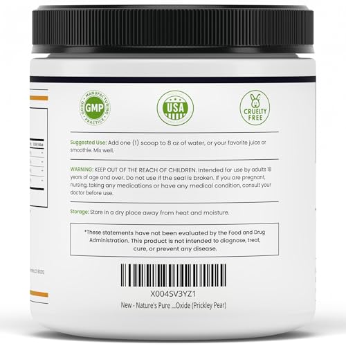 Image of Nature's Pure Blend Liquid Nitric Oxide Supplement for Men - L-Arginine Powder - Nitric Oxide Booster & Circulation Supplement - Blood Flow Support, L Arginine and L Citrulline - 5000MG (Prickly Pear)