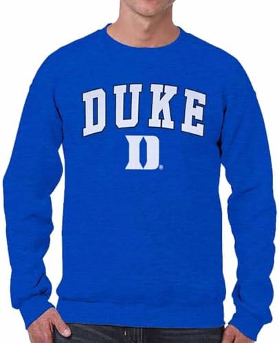 Duke Sweatshirt Fleece Crewneck for Men and Women - Royal Heather, Large