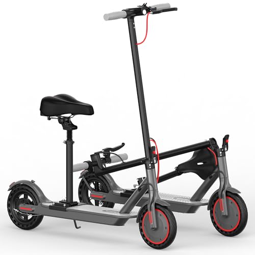 Roinside Electric Scooter - 8.5" Solid Tires, 350W Motor, Up to 19 MPH& 21 Miles Long-Range Commuting Foldable Escooter for Adults with Dual Braking System and Smart App