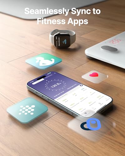 Image of FITINDEX Smart Scale for Body Weight, FSA&HSA Eligible, Scale with BMI, Body Fat, Muscle Mass, Bluetooth,13 Body Composition Analyzer, Sync APP, Digital Bathroom, 400lb, White