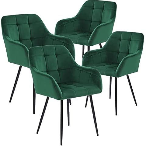 Perfur Casa Esszimmerstühle 4er Set Küchenstühle, Polsterstuhl Samt Sessel Esszimmer Cover