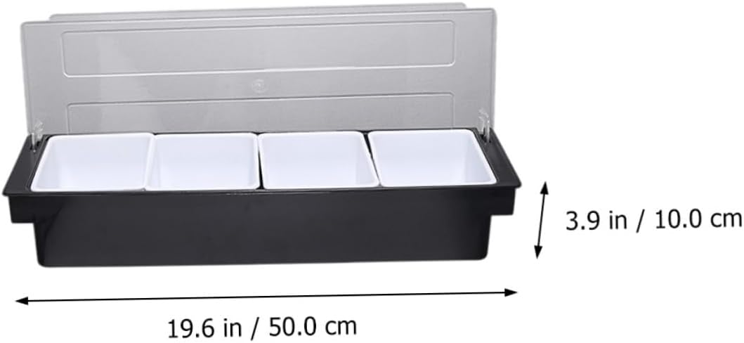 Plastic Fruit Storage Box with Lid, 4-compartment Food Preservation Container, Plastic Fruit Compartment Organizer for Refrigerator and Kitchen Use