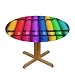 MYGANN Colored Crayons Washable Round Table Cover, Suitable for Wedding Restaurant Banquet Table Decoration Small