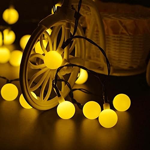 KEEDA 23ft 50 LED Solar Ball String Lights, Waterproof LED Fairy Decorative Lights for Outdoor Garden Patio Party Christmas (Warm White)