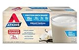 Atkins Creamy Protein-Rich Shake With High-Quality Creamy Vanilla, 12 Count