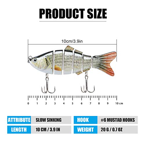 image for TRUSCEND Fishing Lures for Bass Trout Swimbaits for Bass Fishing Segme