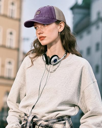 Image of Croogo Leather Patch Mesh Back Cap Washed Cotton Dad Hat | Breathable Material /Adjustable Design /Unstructured Hats /Vintage Wash /Exclusive Products