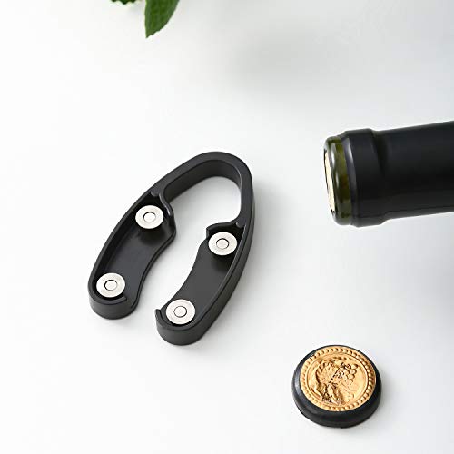 4 Pack Wine Foil Cutter Tool, Wine Bottle Opener Accessory, Gift for Wine Lovers by OHMAXHO, Black - Thumbnail 3