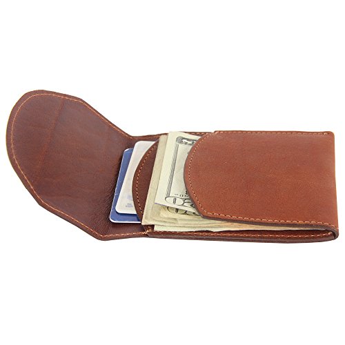 Col. Littleton Genuine Leather Front Pocket Wallet with Flap | USA Made |Brown3