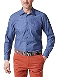 Walbusch Herren Hemd Bügelfrei Tropical einfarbig Rauchblau 41/42