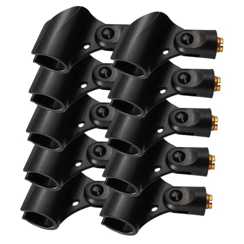 MUELODSIC 10Pcs Microphone Holder Clip with Female Adapter Design for Easy Installation Durable Pe and Material for Various Occasions and Settings