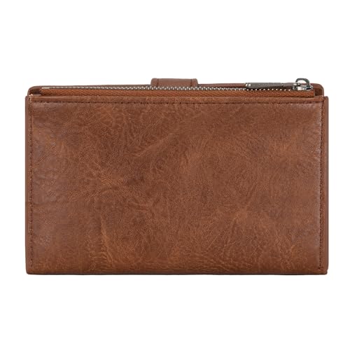 Wrangler Wallet For Women Bifold Card Holder With Zipper Pocket Ladies Clutch Purse With Id Window Brown Gifts For Women Men thumb #3