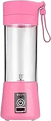 Liquidificador Portátil USB Recarregável 6 Lâminas | Mini Mixer Potente para Suco, Shake e Smoothie (Rosa)