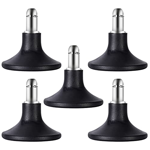 uvce Bell Glides - Ruedas giratorias de repuesto para ruedas fijas fijas, taburete ajustable de perfil bajo con almohadillas de fieltro autoadhesivas separadas, 5 unidades