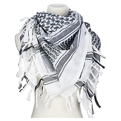 KODENOR Multipurpose Square Scarf Cotton Windshield Shawl Winter Neckerchief (Color : White+Black) Cover