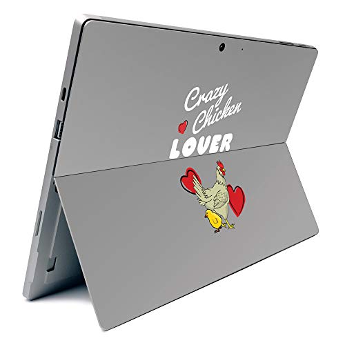 Image of MightySkins Carbon Fiber Skin for Microsoft Surface Pro 7 - Crazy Chicken Lover | Textured Carbon Fiber Finish | Easy to Apply, Remove, and Change Styles | Made in The USA