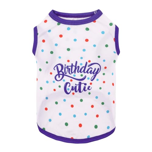 CuteBone Soft Dog Shirt Birthday Lightweight Small Puppy T-Shirts Pet Clothes Breathable Tee Vest Stretchy Outfit Cat Apparel