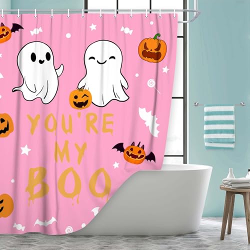 Rideau de douche Halloween tissu polyester imperméable avec crochets 178cm